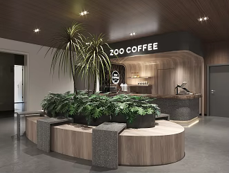 Modern Cafe Coffee Shop Bar 3d model
