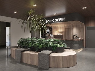 Modern Cafe Coffee Shop Bar 3d model