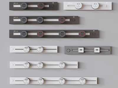 Modern socket slide rail movable socket rail socket mobile socket 3d model