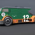 Green Race Truck With Number 12 And Sporty Design Features Large Wheels