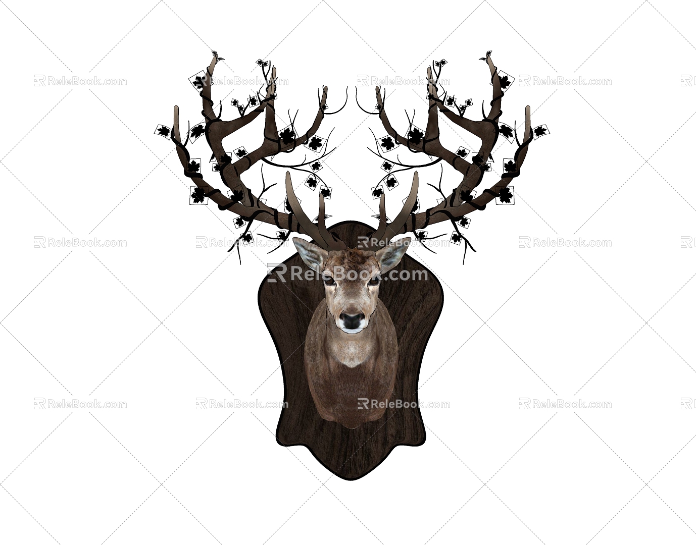 Nordic Deer Head Wall Decoration Pendant 3d model