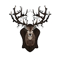 Nordic Deer Head Wall Decoration Pendant 3d model