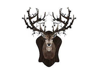 Nordic Deer Head Wall Decoration Pendant 3d model