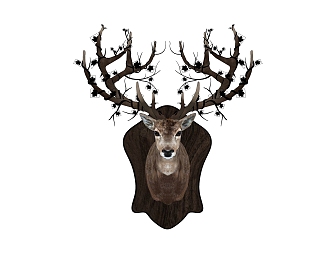 Nordic Deer Head Wall Decoration Pendant 3d model