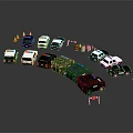 Detailed Military Vehicle Toy Models With Traffic Cones Road Barriers And Colorful Designs