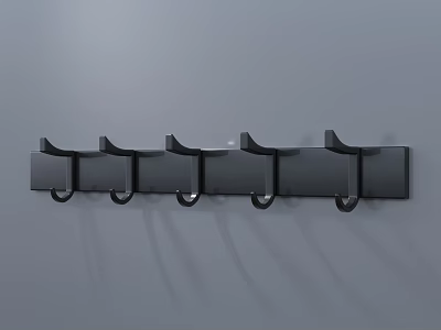 Modern Black Wall Mounted Hooks With Sleek Design For Home Organization And Decor 3d model