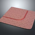 Square Pad With Red Edge And Textured Surface On Dark Background