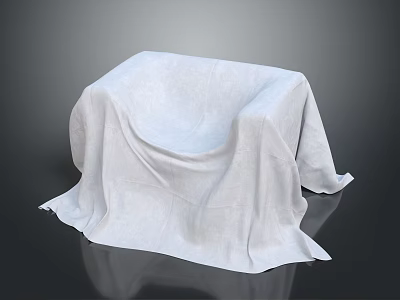 Light Colored Fabric Single Sofa with Minimalist Design on Dark Background 3d model