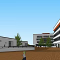 Urban Garden Landscape Design With Integrated Green Spaces Buildings And Water Features