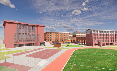 Teaching Building School Playground 3d model