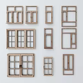 Casement Windows Various Designs With Different Frame Structures And Styles 3d model