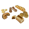 Assorted Fresh Baked Bread Collection Including Baguette Sliced Loaves Croissants and Pastries