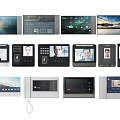 Various Smart Video Intercom Devices With Digital Screens And Control Panels
