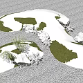 Snowscape Stone Courtyard Snowscape Landscaping Snowscape Stone Snowscape Landscaping Courtyard Snowscape Micro-terrain Landscape 3d model