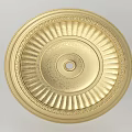 Golden Decorative Ceiling Light Plate with Intricate Carved Patterns Central Hole and Elegant Design