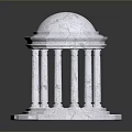 White Stone Pavilion Architectural Model With Dome Columns And Octagonal Base