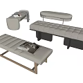 Flannel Bed End Stool Sofa Stool Pedal Shoe Changing Stool 3d model