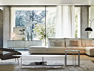 Light Luxury Living Room Fabric Sofa Corner Combination Sofa 3d model