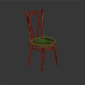 Wooden Leisure Chair With Curved Backrest Round Seat Slender Legs And Classic Design