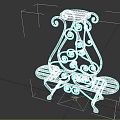 Decorative Black Metal Garden Ornament with Curved Scroll Design for Plant