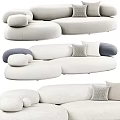 Elegant Modern Sectional Sofa With Soft Plush Cushions And Decorative Pillows 3d model