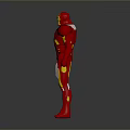 Detailed Red And Gold Iron Man Armor Standing Pose With Chest Reactor