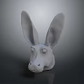 White Donkey Head Sculpture With Large Ears And Detailed Design Features