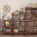 American-style Shelf Side Cabinet 3d model