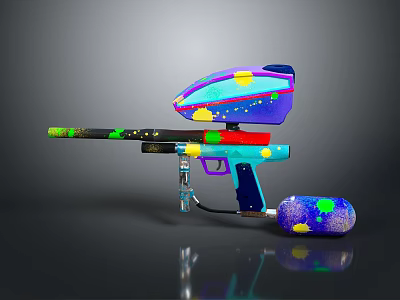 Colorful Toy Gun With Vibrant Multicolored Design And Decorative Patterns For Kids Play 3d model