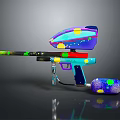 Colorful Toy Gun With Vibrant Multicolored Design And Decorative Patterns For Kids Play