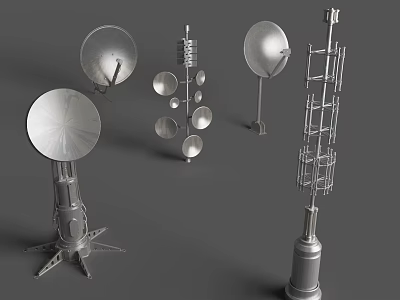 Electronic Electrical Communication Devices Including Satellite Dishes Towers And Antennas 3d model