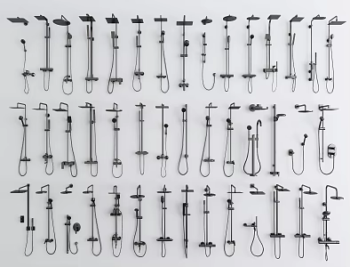 Shower Head Stainless Steel Shower Bathroom Hardware Toilet Faucet Embedded Shower Head Plastic Shower Head Dry and Wet Separation 3d model