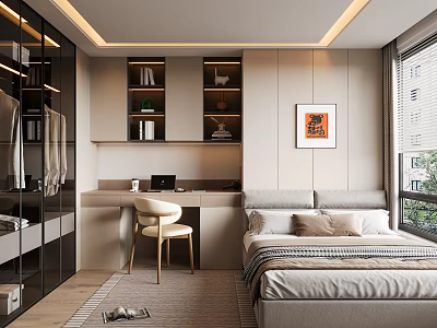 Modern Tatami Bedroom 3d model