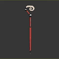 Red Long Pole Weapon With Spiral Saw Blade At The Top 3d model