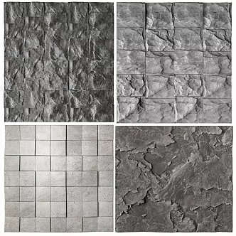 Modern background wall culture stone background wall 3d model