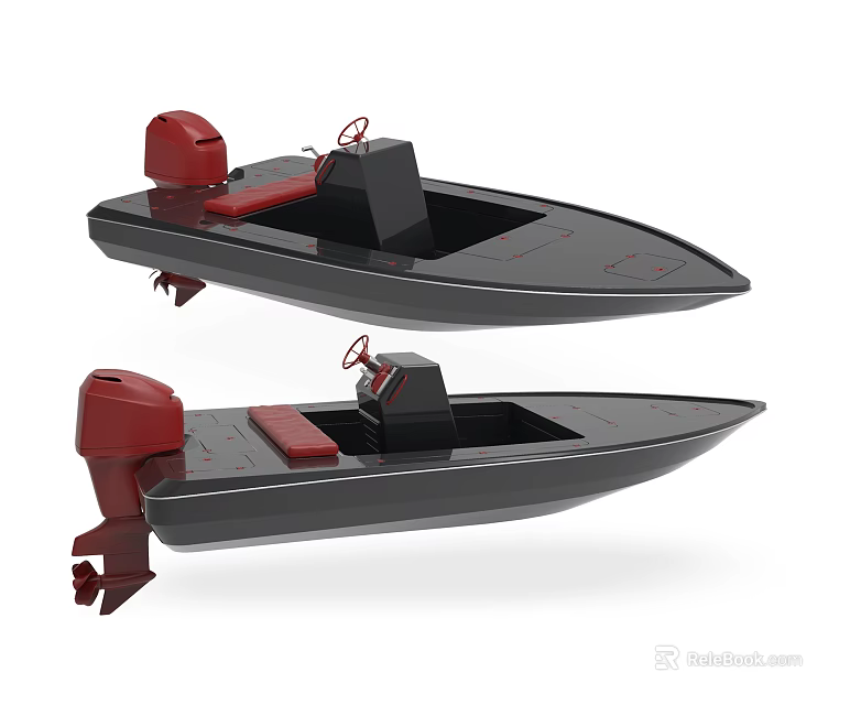 Modern 3D Yacht Models With Sleek Design And Red Engine 3d model