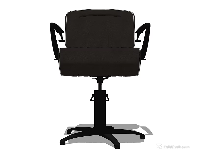 Black Massage Chair With Comfortable Seat Armrests And Five Star Base 3d model 
