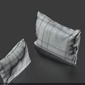 Blue and White Checkered Linen Decorative Pillows with Two Different Sizes for Home Decoration