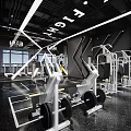 Modern Gym Interior With Various Fitness Equipment 3d model