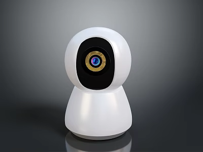 Smart White Spherical Security Camera With HD Lens For Home Surveillance 3d model