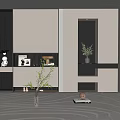 Modern Minimalist Shoe Cabinet Design With Storage Shelves And Decorative Plants