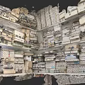 Cluttered Storage Room With Multiple Shelves Stacked Boxes And Various Goods