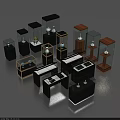 Modern Figurine Display Cabinets with Various Glass Doors and Wooden Frames for Collectibles