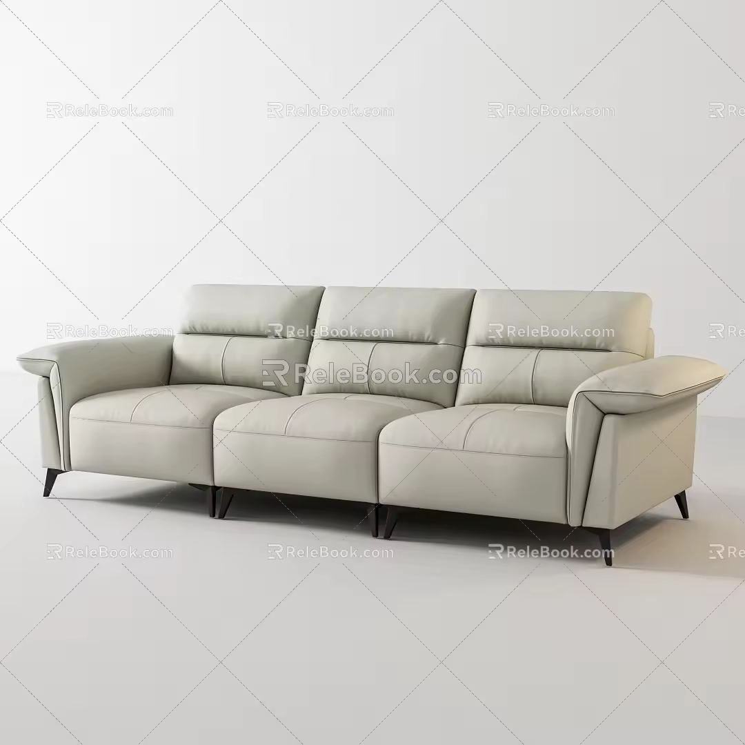 Three-seat sofa modern sofa multiplayer sofa 3d model