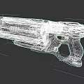Advanced Sci Fi Weapon With Metallic Black Gold Design And Detailed Mechanical Grip