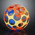 Sports Equipment Colorful Perforated Training Ball With Orange Blue Yellow Hole Pattern