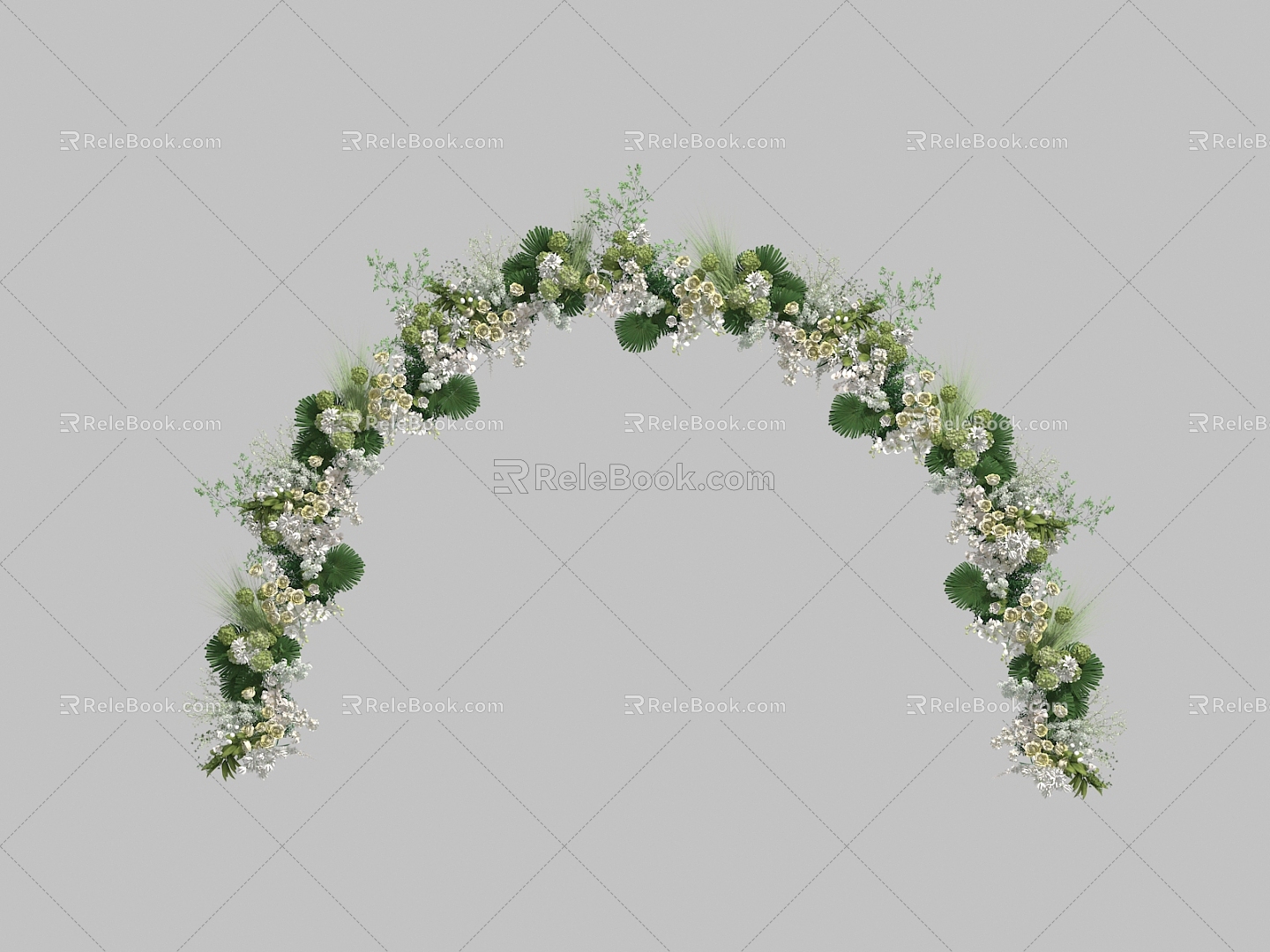 Flowers Arch Wreath Flowers 3d model