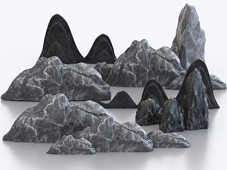 Stone stone rockery landscape stone marble hemp stone 3d model