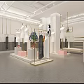 Stylish Clothing Store Interior With Mannequins Display Racks And Bright Lighting
