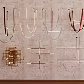 Various Modern Chandelier Designs With Metal Frames Geometric Shapes And Linear Structures 3d model